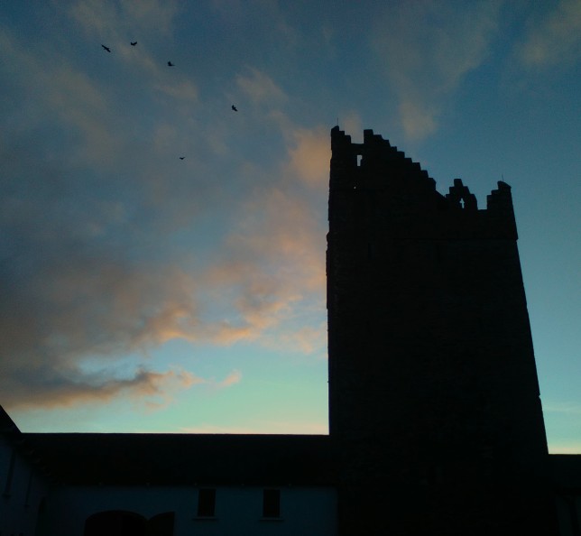 Castle Silhouette, just after the Rookery had flown around the Castle like a swirling cloud.